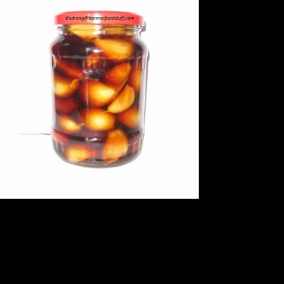 Vietnam Food Export Product Of Pickled Peeled Garlic Cloves In Jar With Caramen Liquid For Sale Canned Mason Jar Seasoned Brine